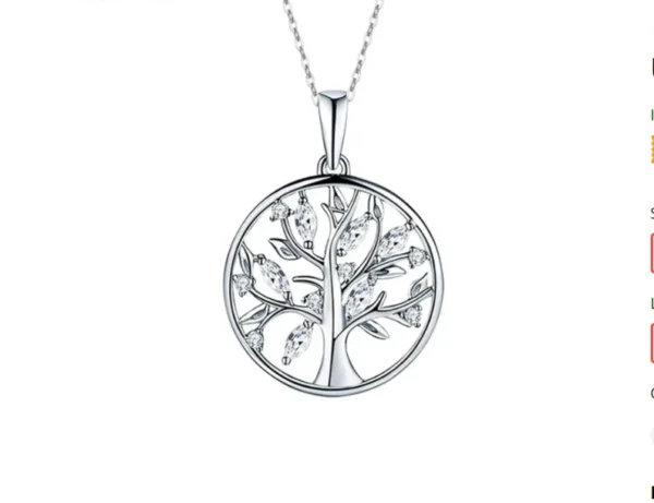 Tree of Life Diamond Necklace | 925 Sterling Silver | Gift For Her | Delivered in a Gift Box