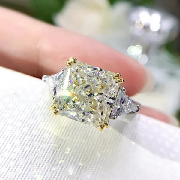 Moissanite Ring | 925 Sterling Silver | 10 MM G Color | 3.87 ct. | Wedding Ring | Bridal Jewelry | Engagement ring | Promise Ring