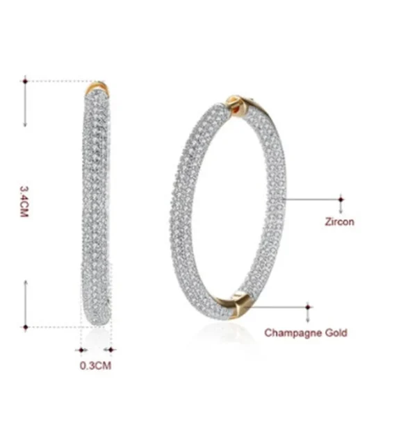 Gold Hoop Diamond Earrings | 925 Sterling Silver | 18k Earrings | Gift for her | Gold Earrings