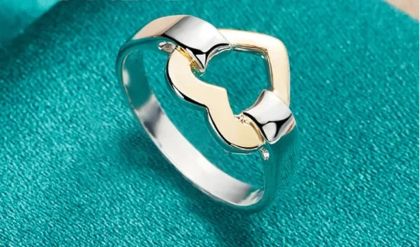 Gold Heart Ring | 925 Sterling Silver | Gift for her | Free Gift Box