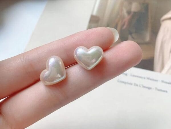 Heart Pearl Stud Earrings | 925 Sterling Silver | Gift for her