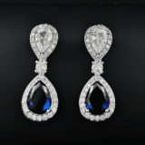 Blue Sapphire Diamond Earrings