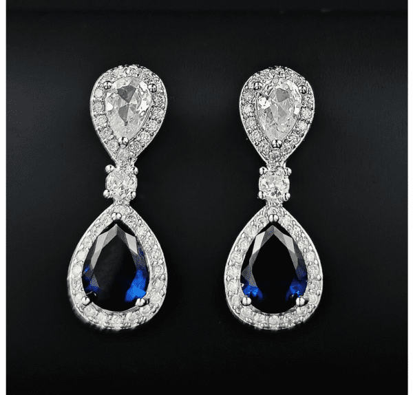 Blue Sapphire Diamond Earrings