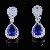 Blue Sapphire Diamond Earrings