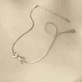 Bow Silver Choker Necklace