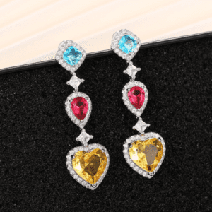 Heart Gemstone Earrings