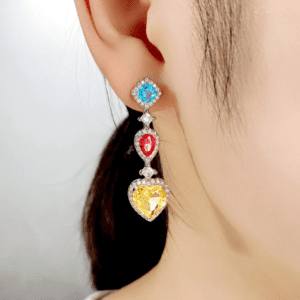 heart gemstone earrings