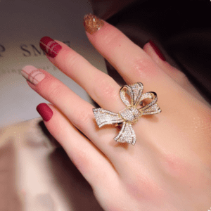 Big Gold Bow Ring