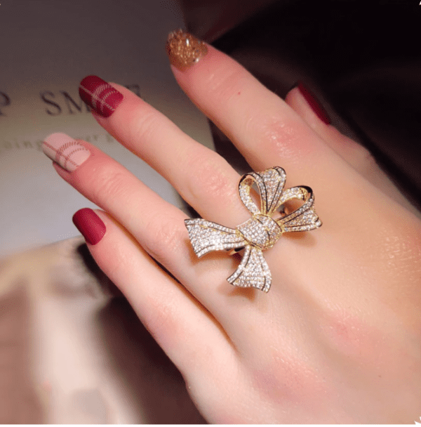 Big Gold Bow Ring